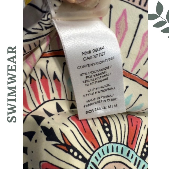 🛍️3/$40 Reversible High-Neck Bikini Top– Boho Mandala & Stripe Print Size Medium - Picture 5 of 5